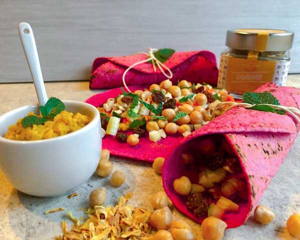 Vadouvan curry wraps met kikkererwten