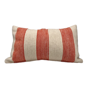 Moroccan cushion cover orange stripes