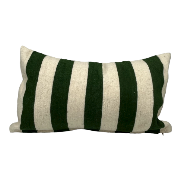 Moroccan cushion cover green stripes