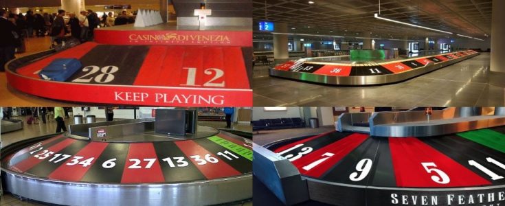 Vliegvelden die een roulette bagageband hebben