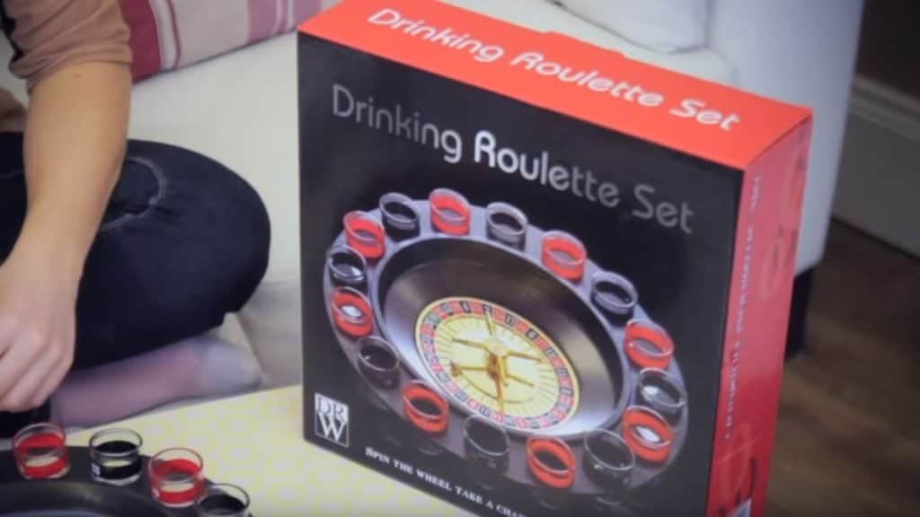 Drank roulette spel in de doos