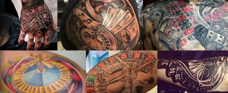 Roulette Tattoos op verschillende lichaamsdelen