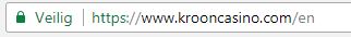 De website van Kroon Casino is beveiligd met SSL