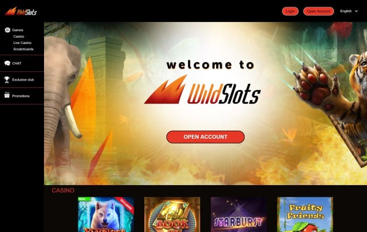 Website van Wild Slots