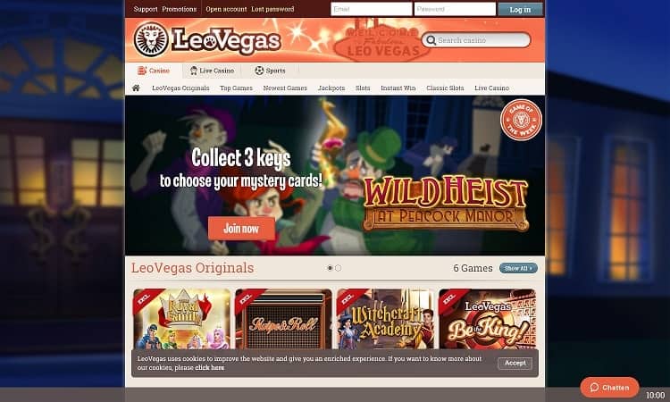 Leovegas website