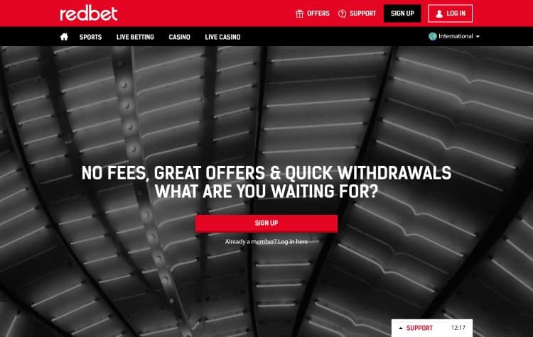 De website van Redbet