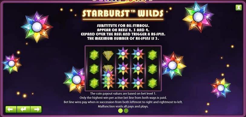 Wilds bonusspel van Starburst