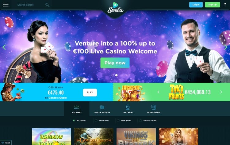 Website van Spela Casino