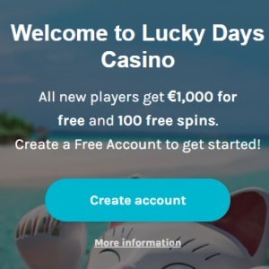 Bonus van Lucky Days Casino