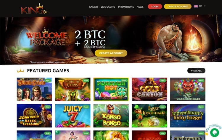 De website van Kingbit Casino