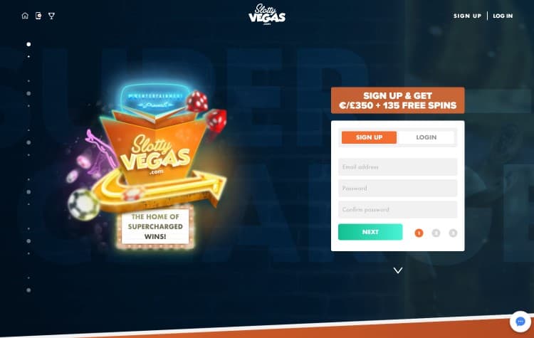 De website van Slotty Vegas