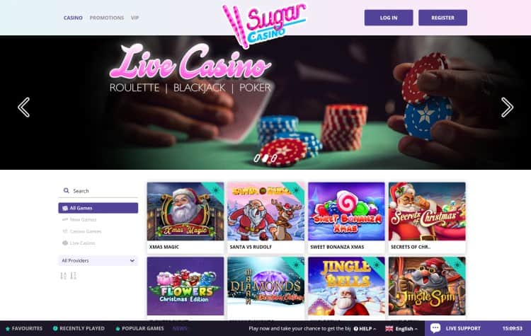 website van Sugar Casino