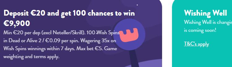 wishmaker casino bonus