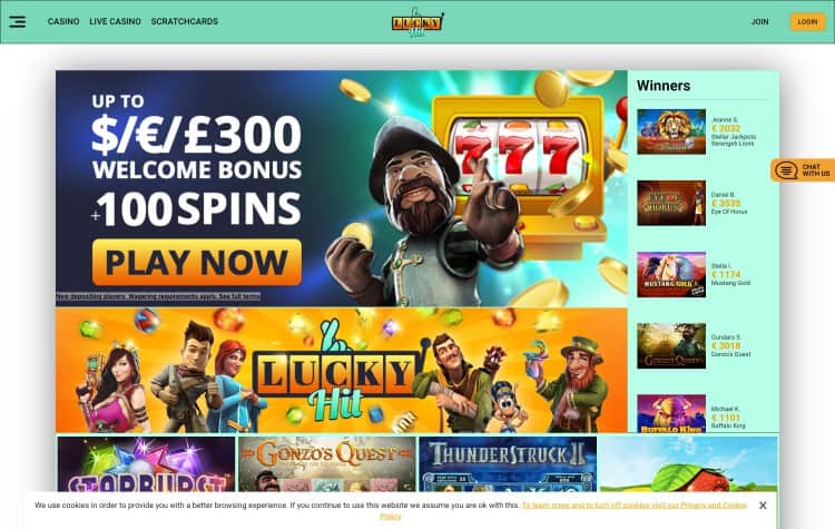 Website van LuckyHit Casino
