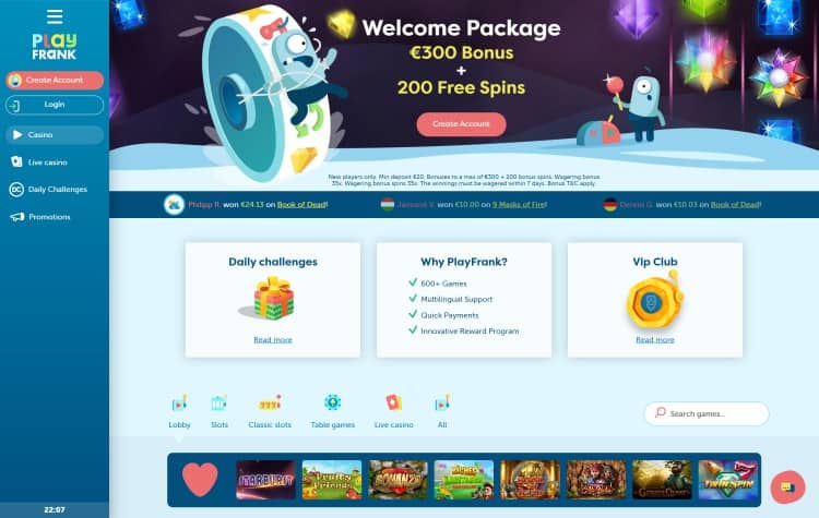 PlayFrank online casino