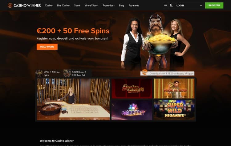 Website van CasinoWinner