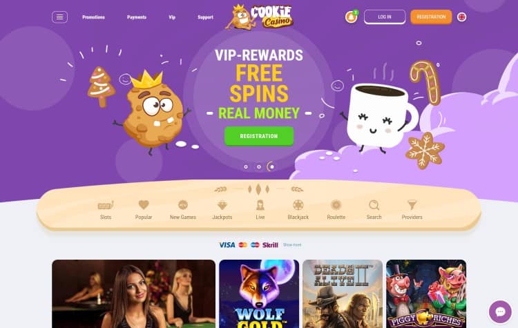 Website van cookie casino