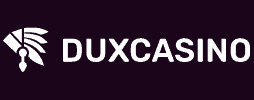 Zwart witte logo van Dux Casino