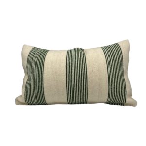 Moroccan cushion cover green stripes